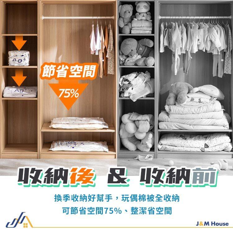 中號抑菌免抽氣真空壓縮袋 衣服收納袋 棉被壓縮袋 可重複用棉被衣物收納 行李收納袋 壓縮袋-細節圖3
