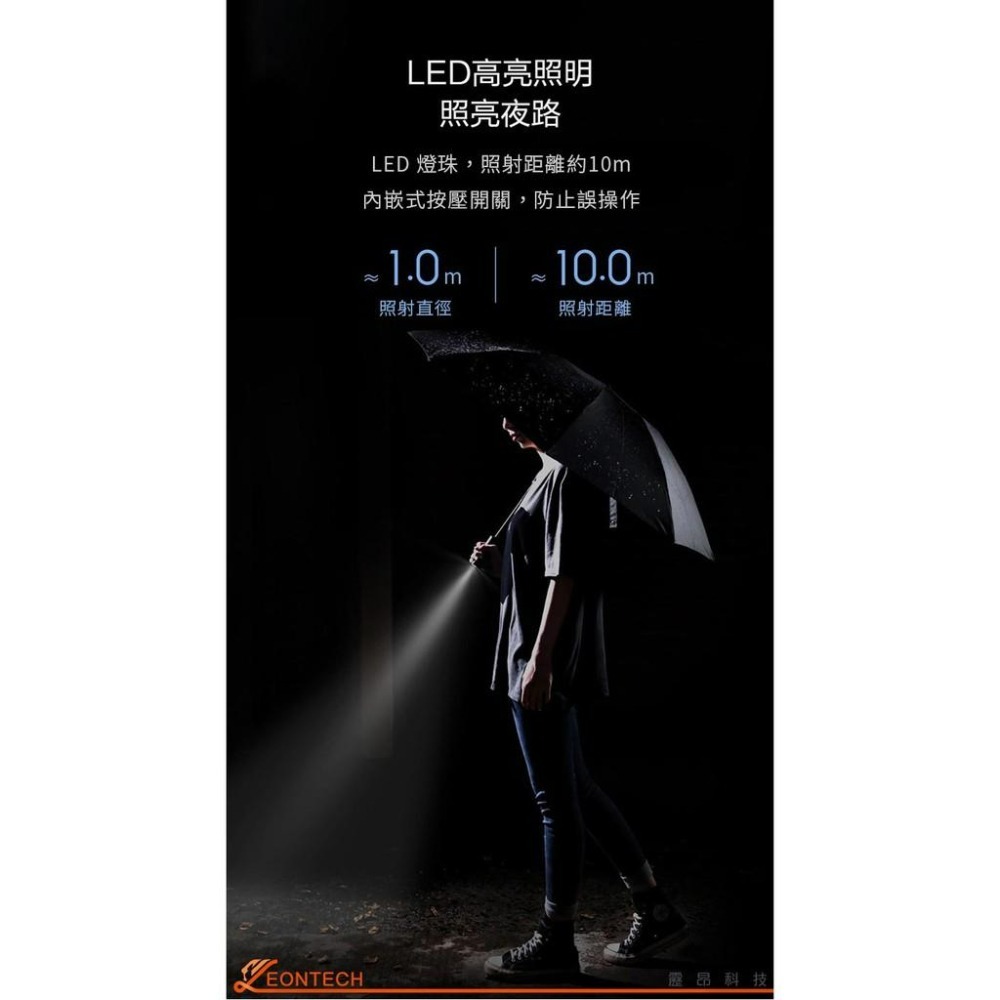 【台灣出貨】小米 90分全自動反向折疊照明傘 折疊傘 雨傘 自動傘 抗UV-細節圖6