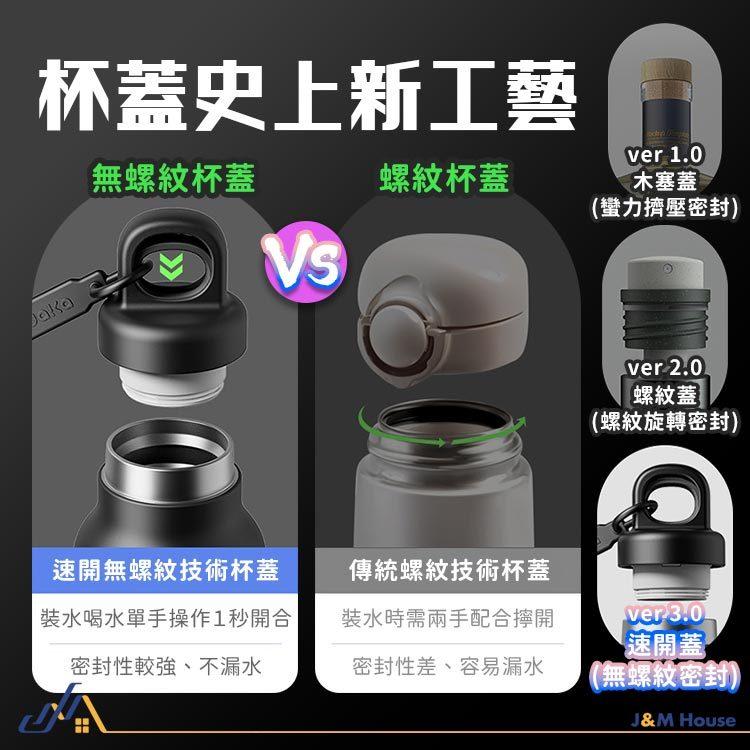 小米有品 waka保溫杯 316不銹鋼保溫杯 速開不銹鋼保溫瓶 500ml 保冷 保冰 運動水壺-細節圖4