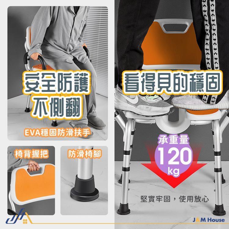 台灣出貨 新升級加寬凹槽洗澡椅 洗澡坐便椅 孕婦淋浴椅 浴室椅 洗澡椅子 洗澡洗臀兩用椅 老人洗澡椅-細節圖7