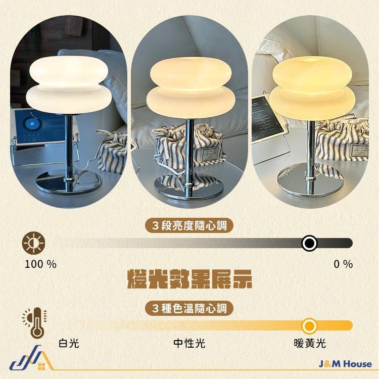 北歐漢堡燈 氛圍燈 小夜燈 玻璃桌燈 床頭燈 臥室燈 可調光LED桌燈 檯燈 閱讀燈 玄關燈-細節圖5