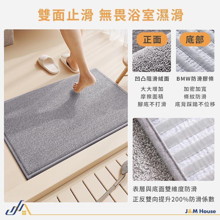 防滑浴室毛絨地墊 防滑吸水腳墊 毛絨地墊 浴室地墊 腳踏墊 踏墊 門墊 防滑墊 45*70CM-細節圖4