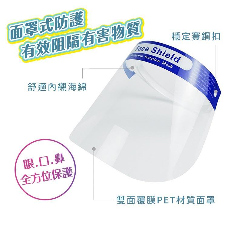 【台灣出貨】全面防護面罩 頭戴式 防疫必備防飛沫隔離面罩 防飛沫噴濺面罩 防疫面罩-細節圖4