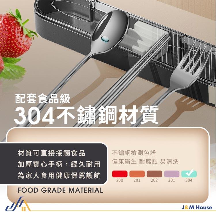 隨身環保餐具套裝組 304不銹鋼餐具 紫外線抑菌餐具收納 戶外露營餐具 筷子 勺子 湯匙 三件套-細節圖5
