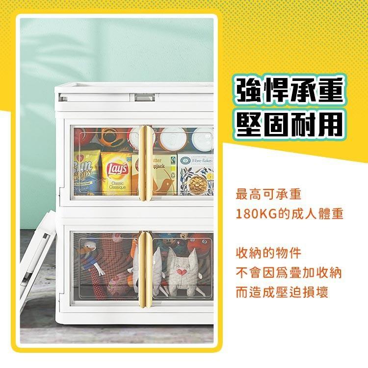 【台灣出貨】特大三層收納箱 雙開門 折疊收納箱 收納櫃 儲物箱 收納箱 置物箱 疊加收納箱-細節圖5