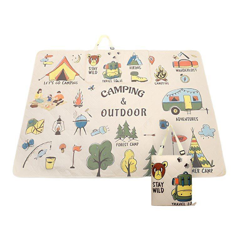 戶外防水可收納野餐墊 加厚防水防潮野餐墊 戶外野餐墊 沙灘墊 地墊 露營野餐墊-細節圖9