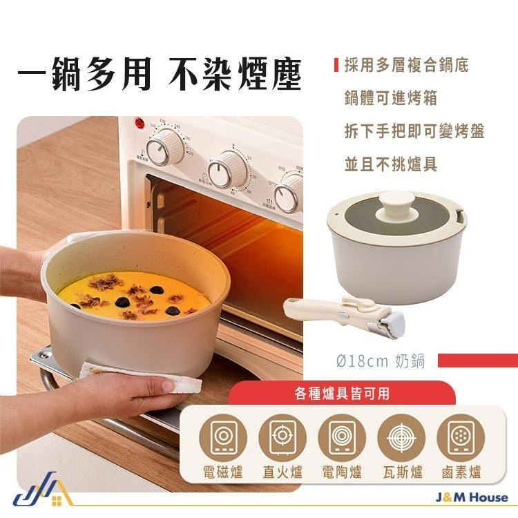 可拆卸手把煎炒鍋 麥飯石不沾鍋 平底鍋 廚具 露營鍋具 深煎鍋26cm附蓋-細節圖5