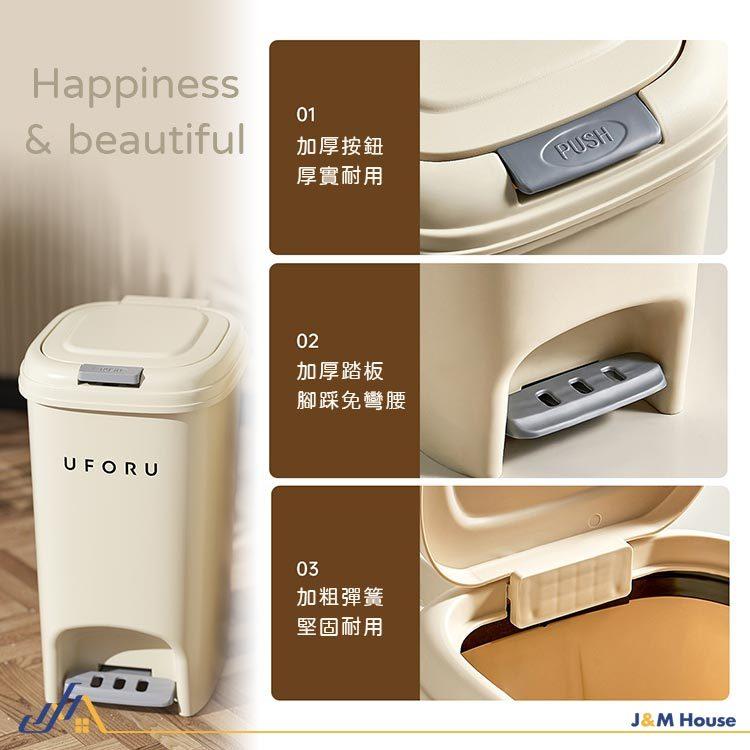 兩用按壓腳踏垃圾桶 雙開垃圾桶 壓式垃圾桶 靜音緩降 大垃圾桶 帶蓋垃圾桶 廚房 臥室 客廳垃圾桶 8L-細節圖6