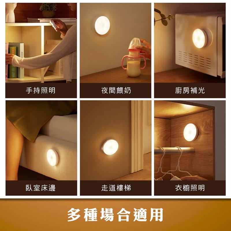 【台灣現貨 免運費！雙重升級 8顆LED】人體感應磁吸小夜燈 USB充電 小夜燈 玄關燈 走廊燈 感應燈 櫥櫃燈 磁吸式-細節圖8