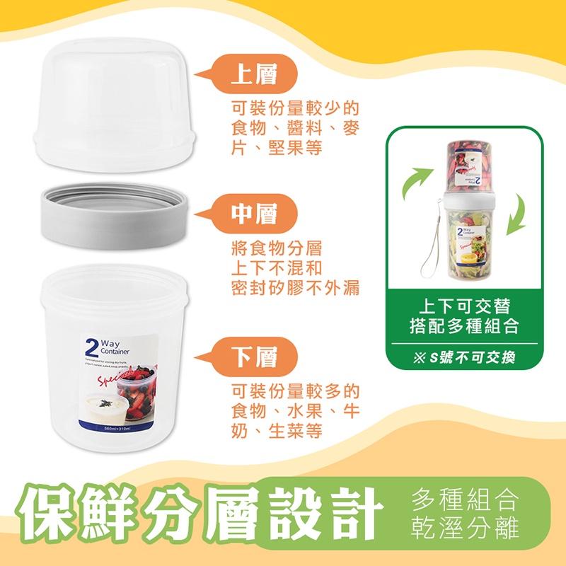 【台灣現貨 免運費！雙層密封 可手提】雙層密封罐 密封罐 優格罐 優格分層罐 廚房儲物罐 保鮮盒 堅果罐 雙層保鮮罐-細節圖6