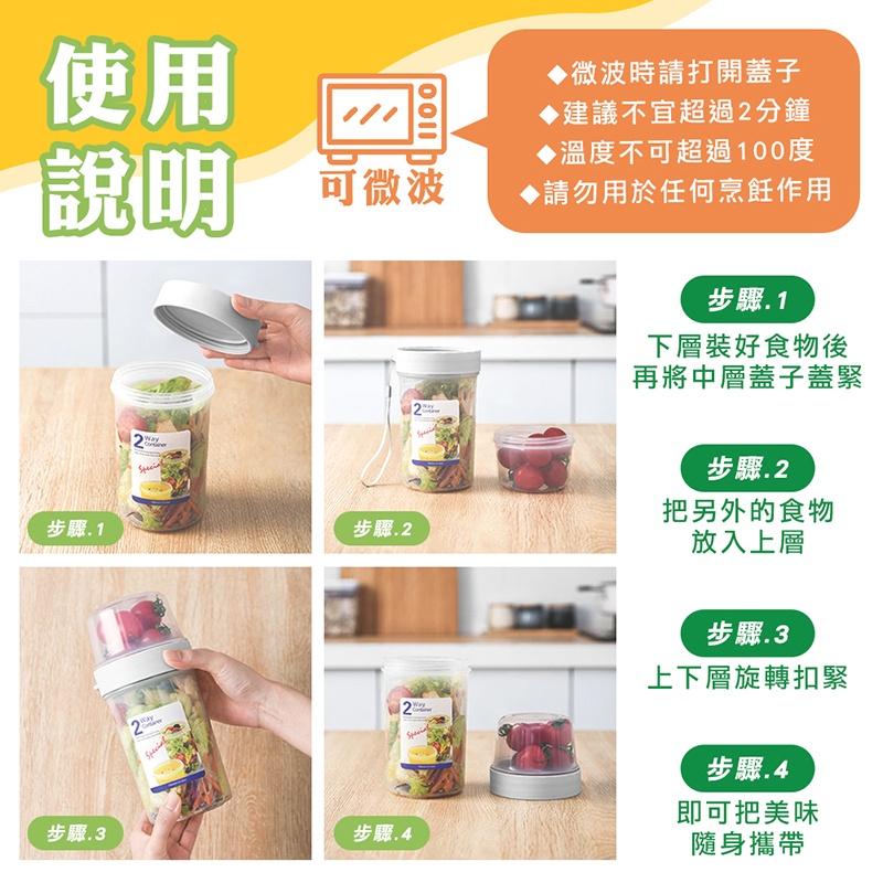 【台灣現貨 免運費！雙層密封 可手提】雙層密封罐 密封罐 優格罐 優格分層罐 廚房儲物罐 保鮮盒 堅果罐 雙層保鮮罐-細節圖7