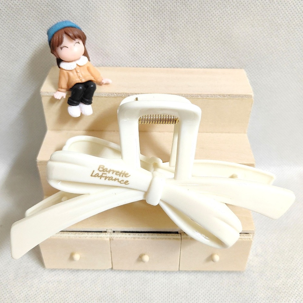 三個顏色 簡約字母蝴蝶結 鯊魚夾 髮夾-規格圖3