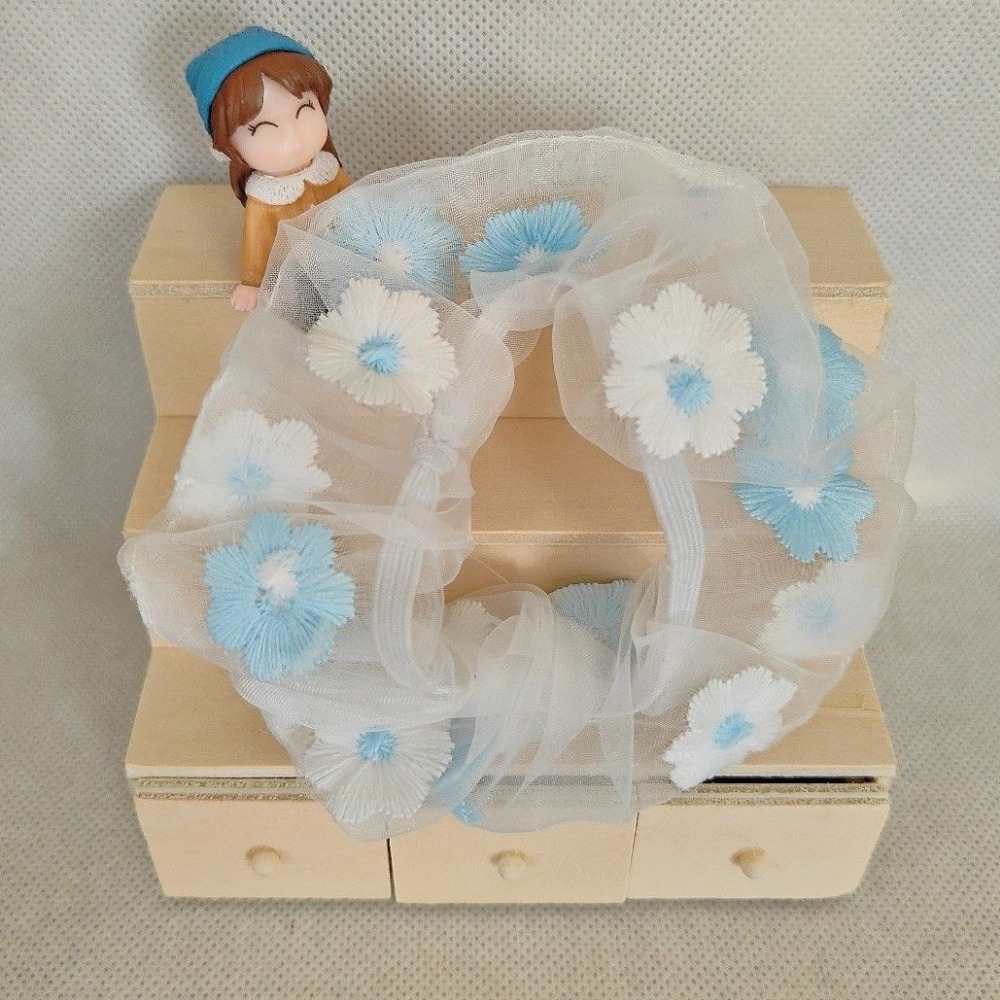 薄紗花花大腸圈 髮圈 髮束-細節圖2