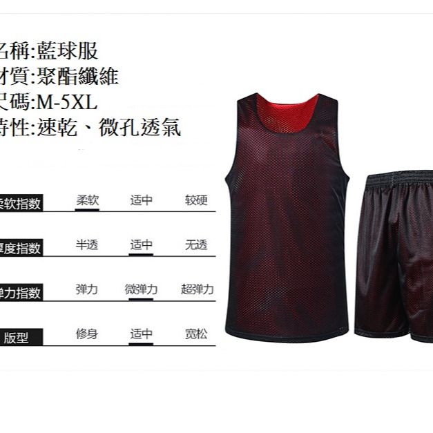 [台灣出貨]（球衣+球褲套裝出售）雙面雙色 可印字印號 籃球服 套裝 男籃球服  女籃球服 網眼 雙面籃球服 訓練組隊-細節圖2