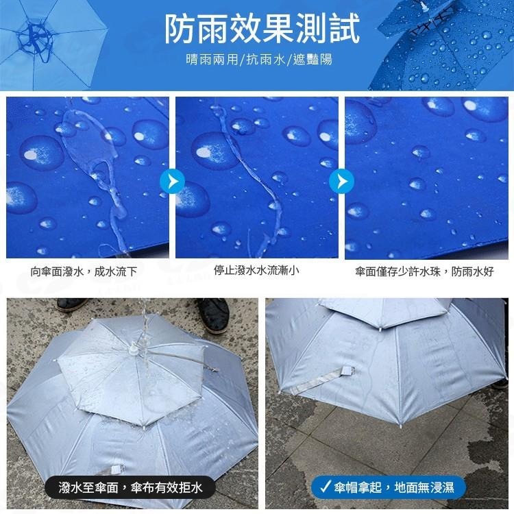 雨傘帽 頭戴式雨傘 釣魚傘帽 傘帽 雨帽 頭頂傘 釣魚陽傘 帽子雨傘 頭傘【HC351】99750走走去旅行-細節圖7