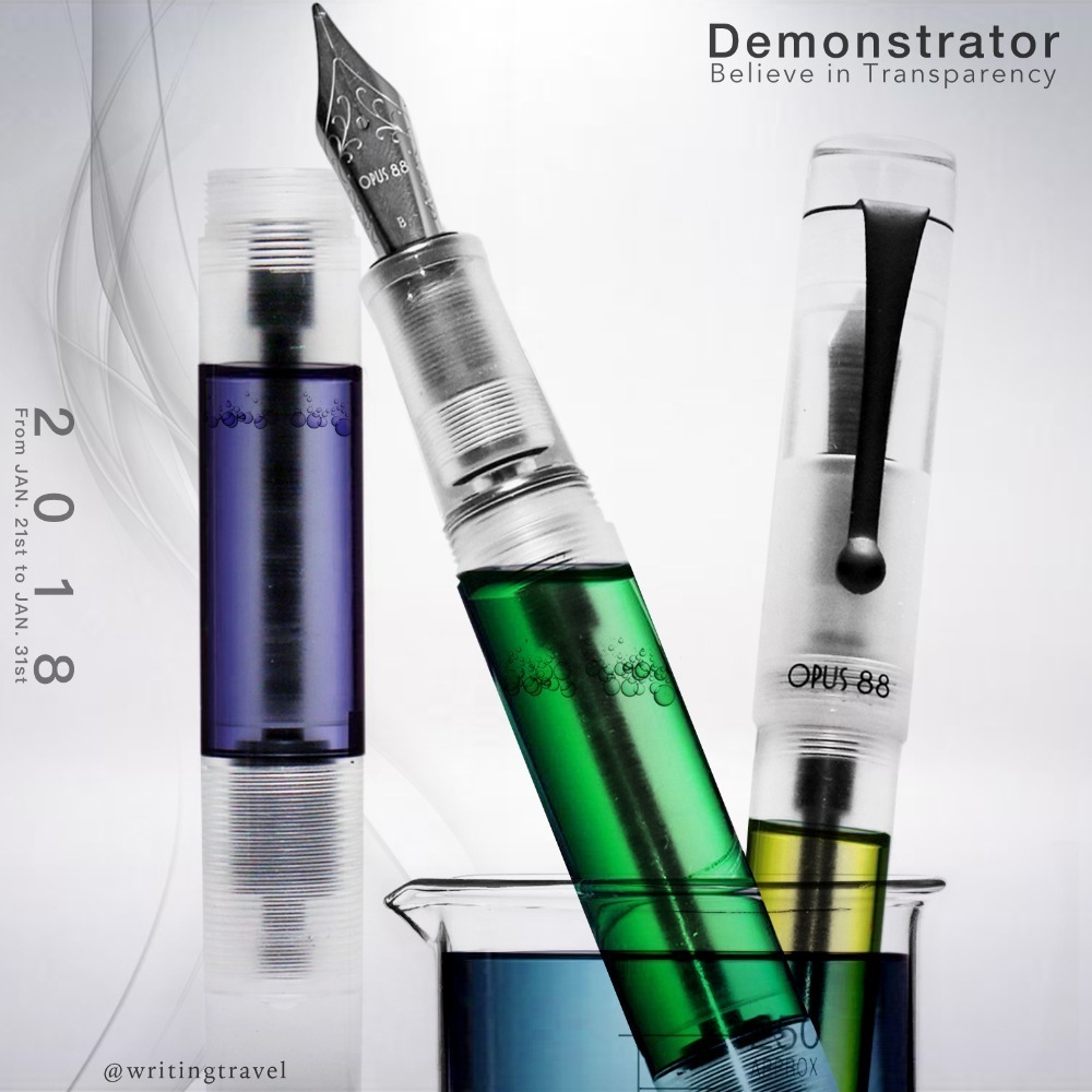 台灣 製筆精基 OPUS 88 KOLORO Demonstrator 滴入式鋼筆: 透明色/Transparent-細節圖2