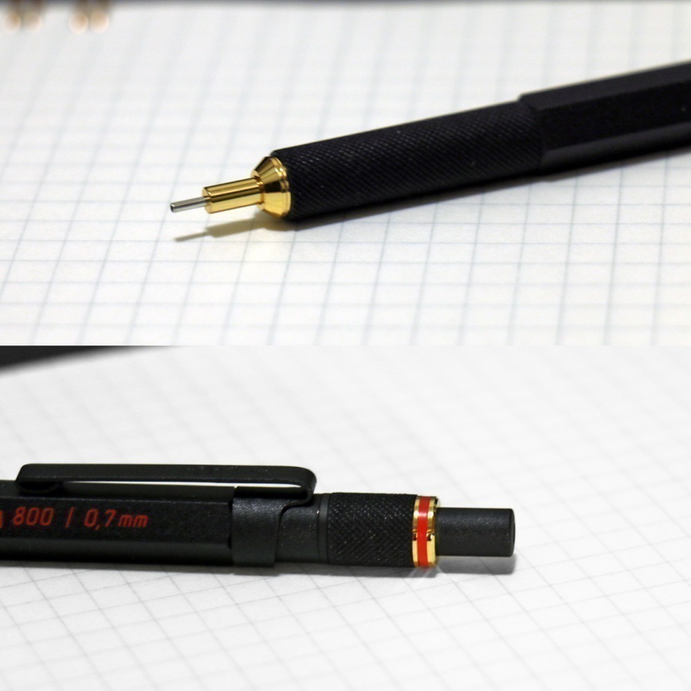 德國 紅環 洛登 rOtring 800 0.5/0.7mm 自動鉛筆 (黑色/銀色)-細節圖3