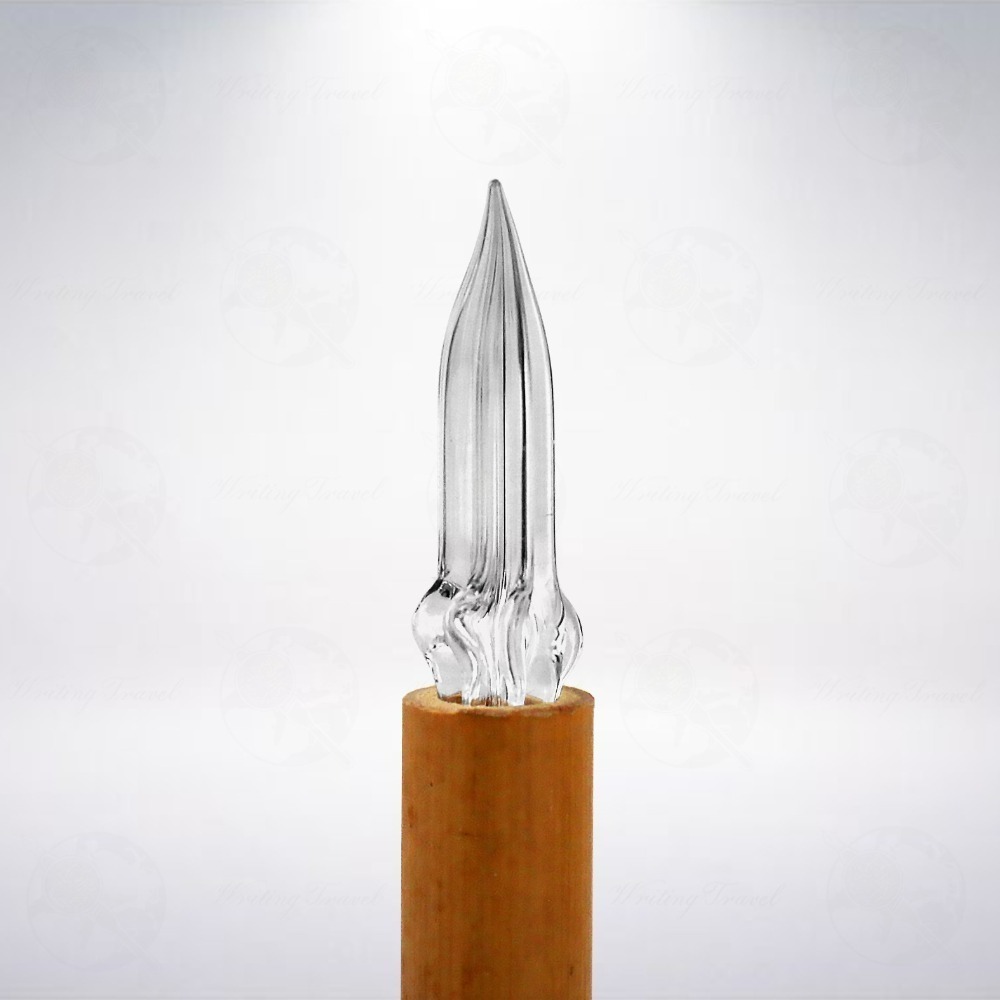 絕版! 日本 昭和時期古物 小島製作所「雙筆尖」竹軸玻璃筆-細節圖2