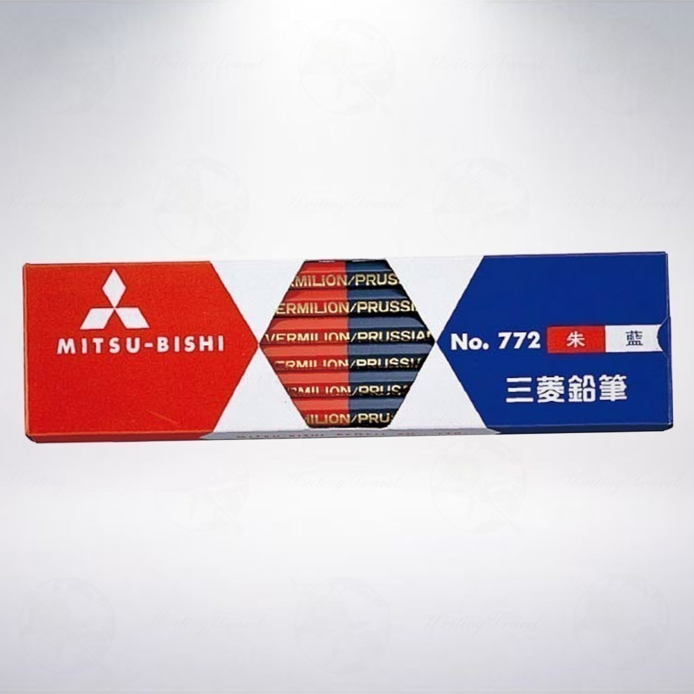 日本 三菱鉛筆 Uni K772 六角軸朱藍鉛筆 (5:5)-細節圖2