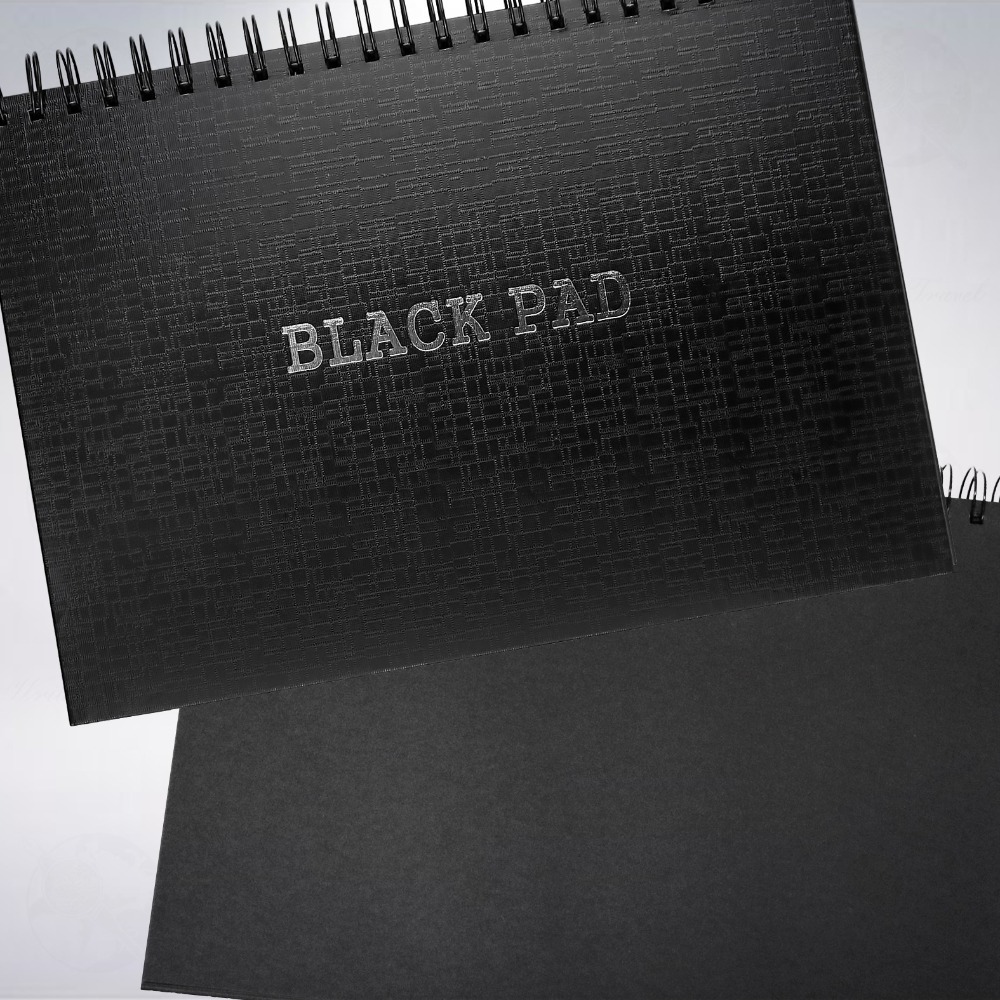 台灣 松竹紙品 Black Pad 黑色卡紙繪圖本 (A4/A5共2種尺寸)-細節圖2