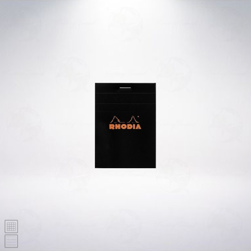 法國 RHODIA Head-Stapled Notepad A7 N11 上掀式筆記本: 黑色/Black