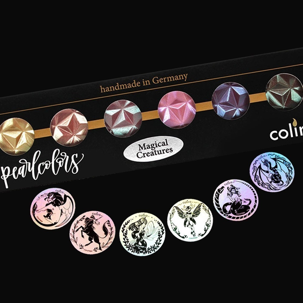德國 Coliro Pearlcolors 特別版6色珠光水彩粉餅組: 魔法生物/Magical Creatures-細節圖2