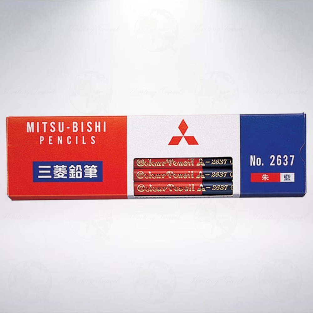 日本 三菱鉛筆 Uni K2637 圓軸朱藍鉛筆 (7:3)-細節圖2