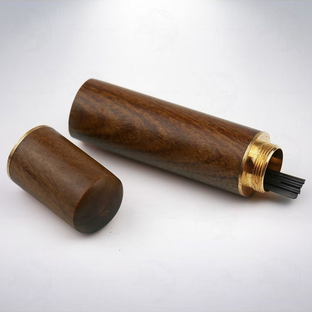 木質自動鉛筆筆芯圓筒盒: 黑檀木-細節圖2