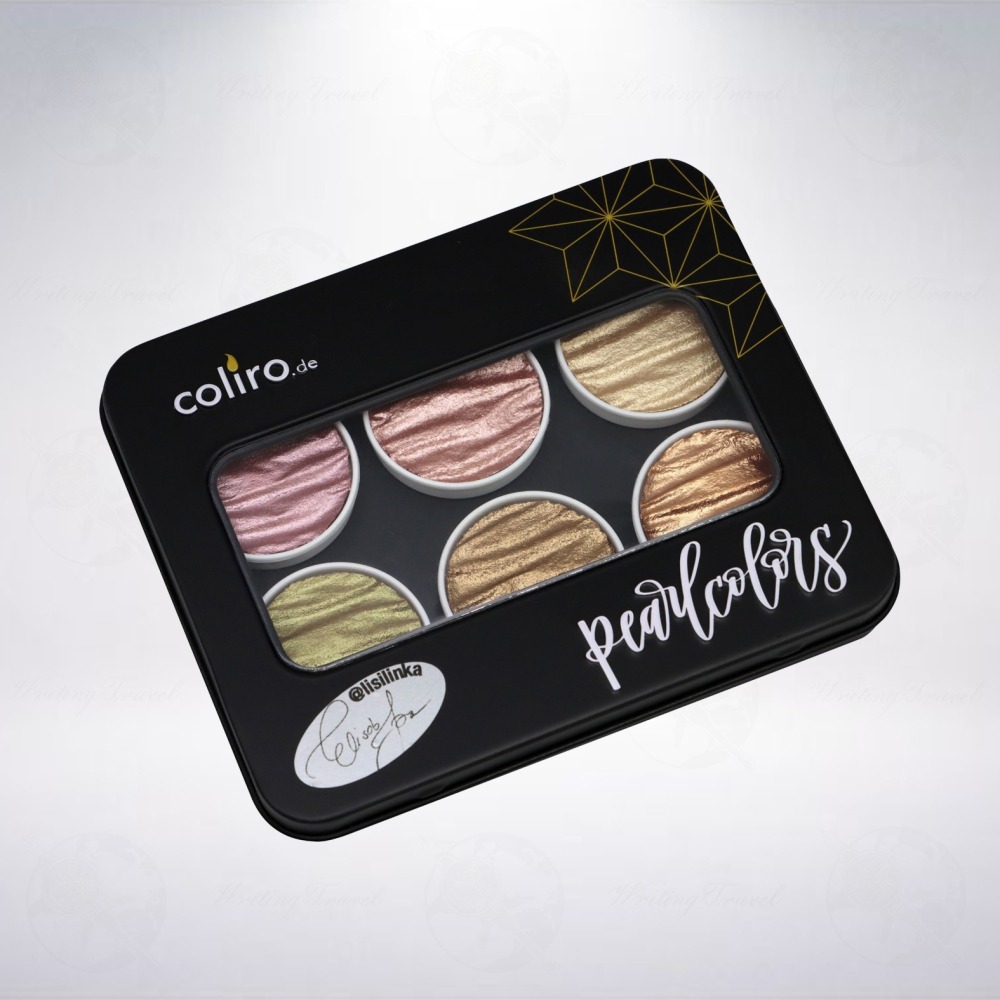 德國 Coliro Watercolor Palette 馬口鐵盒裝珠光水彩粉餅組: 麗絲/Lisi-細節圖2