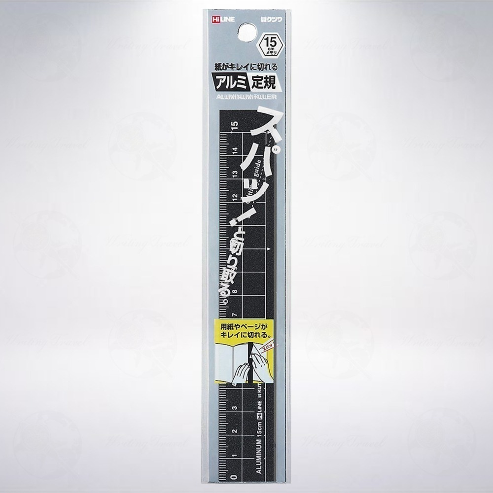 日本 Kutsuwa 15cm 黑色高級鋁製直尺-細節圖2