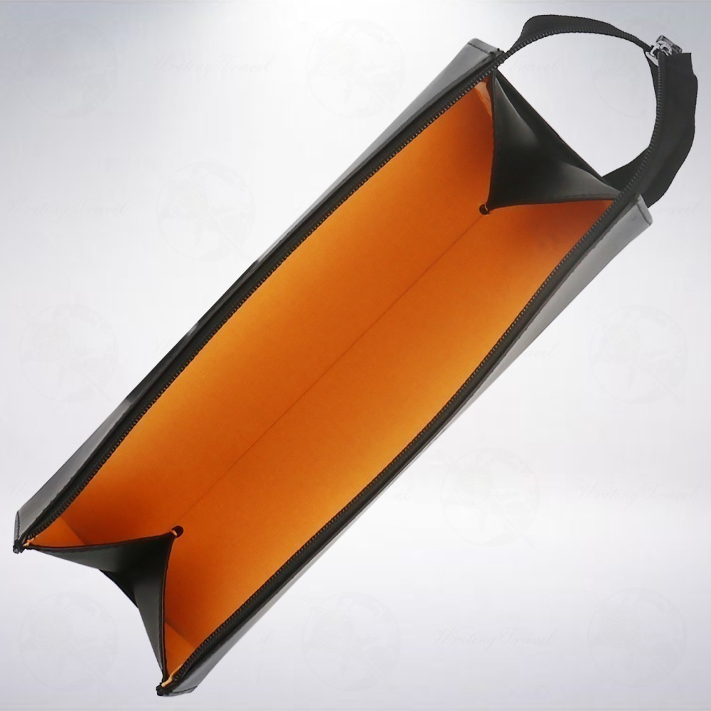 法國 RHODIA Rhodiarama 菱形拉鍊式硬質義大利人造皮筆袋: 黑色/Black-細節圖2