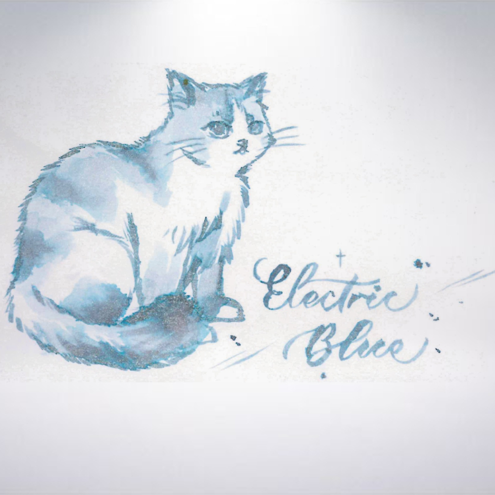 法國 Pierre Cardin 皮爾卡登 30ml 貓咪閃粉系列墨水: 布偶貓電藍-細節圖2