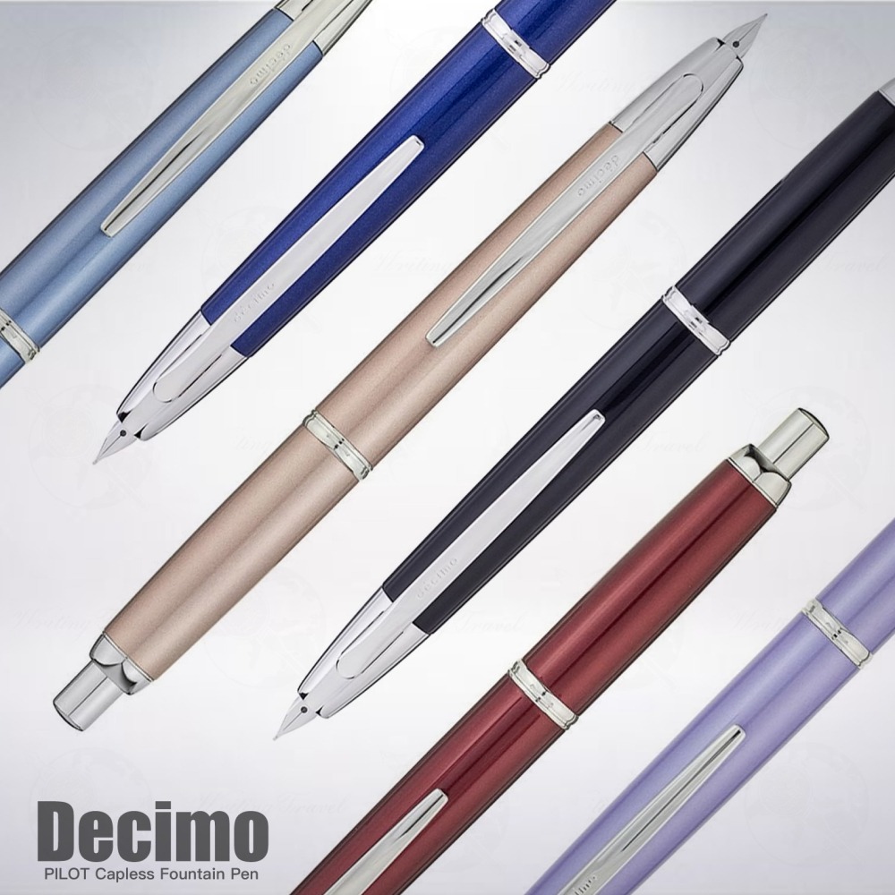 日本 PILOT 百樂 Capless Decimo 18K 鋼筆: 深藍色/Deep Blue-細節圖3