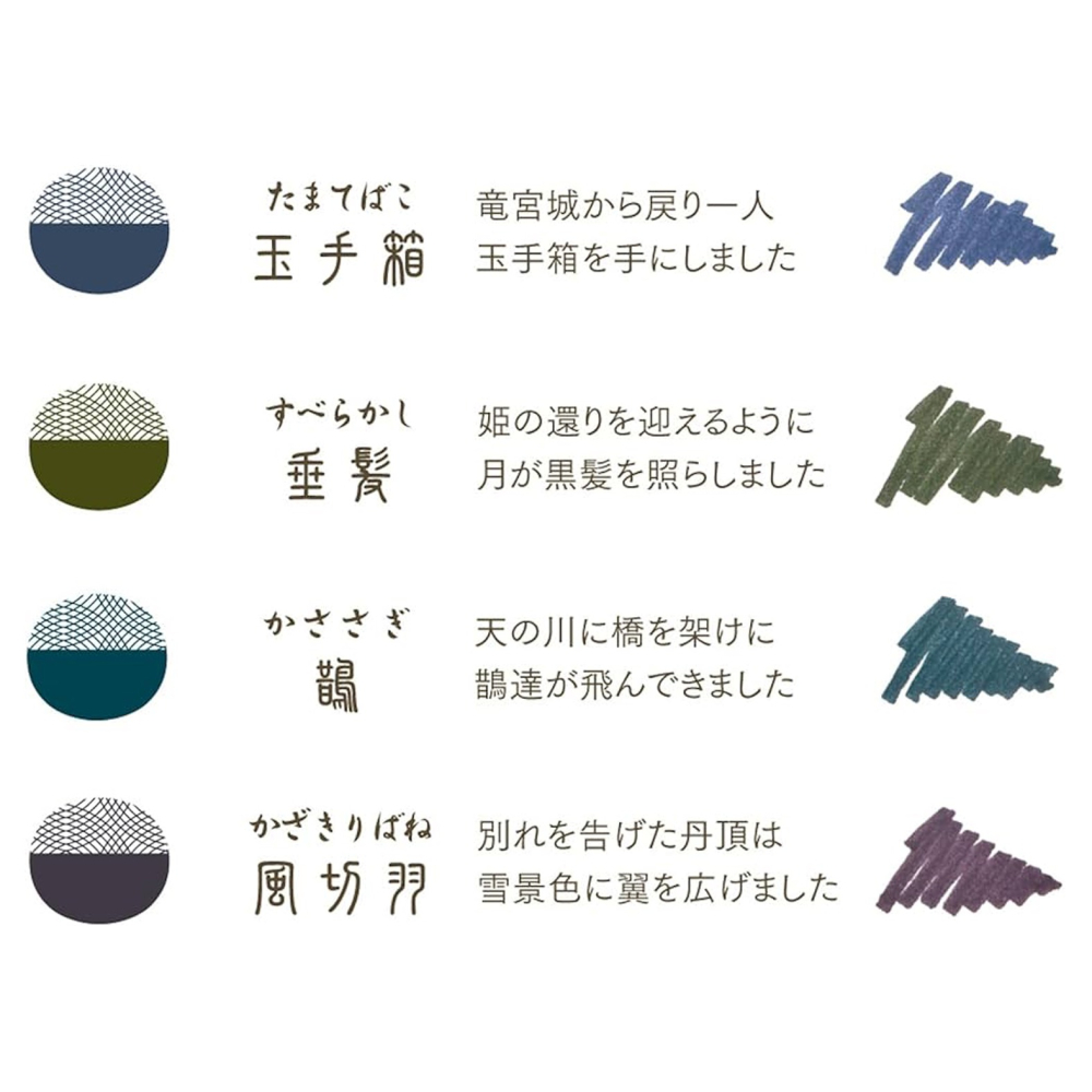 日本 寫樂 SAILOR 四季織 SHIKIORI 童話系列 鋼筆專用墨水: 鵲-細節圖2