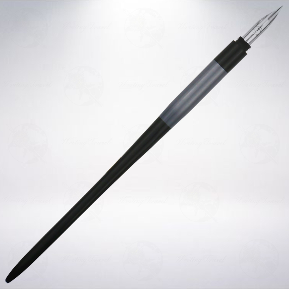 絕版! 日本 昭和時期古物 玻璃筆/沾水筆雙用直紋筆桿: 灰色-細節圖2