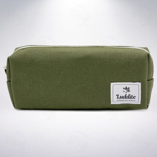 日本 LUDDITE 倉敷帆布大型筆袋: 卡其綠