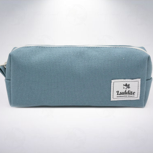 日本 LUDDITE 倉敷帆布大型筆袋: 藍灰色