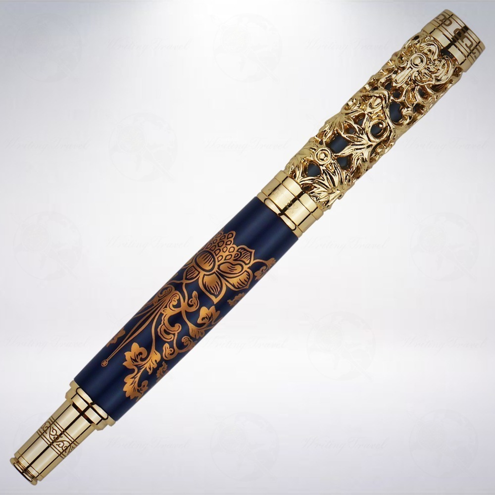 台灣 ARTEX 雅特仕 國立故宮聯名限定 金番花鋼珠筆禮盒: 藍金-細節圖2