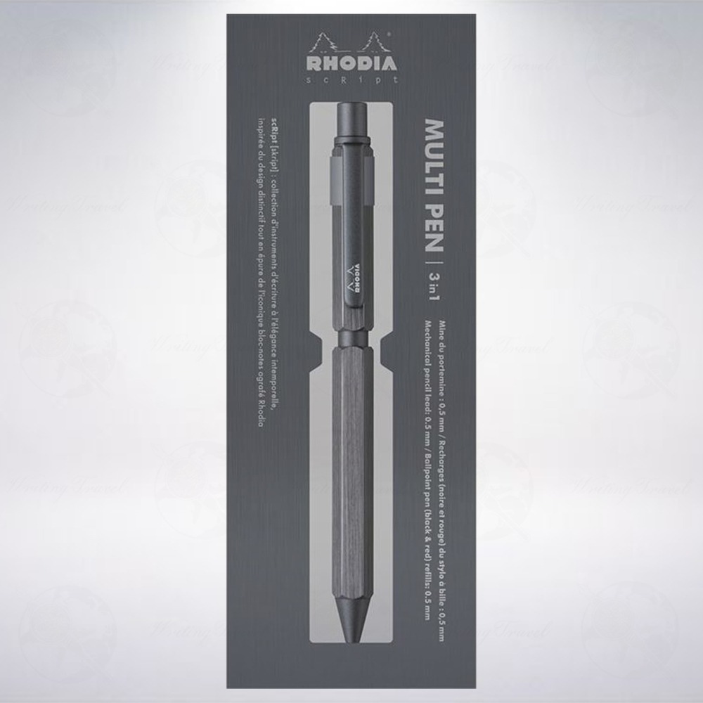 法國 RHODIA scRipt 三合一複合型筆記具: 鈦色/Titanium-細節圖2