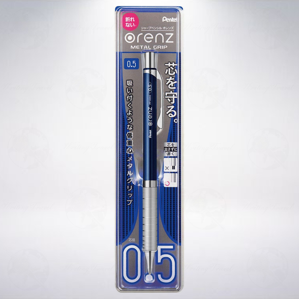 日本 Pentel Orenz Metal Grip 2代 0.5mm 自動鉛筆: 深藍色-細節圖2