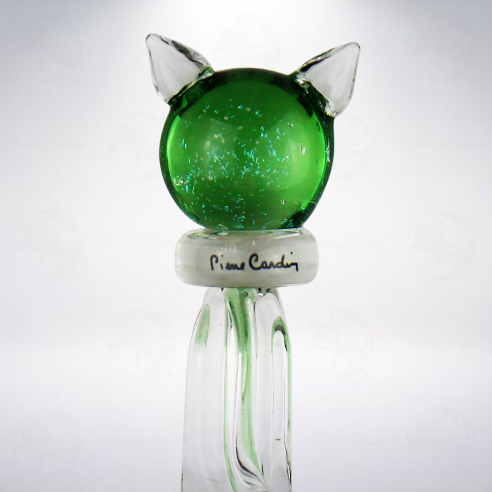 法國 Pierre Cardin 皮爾卡登 i-Meow 貓咪水晶玻璃筆組: 綠色-細節圖2