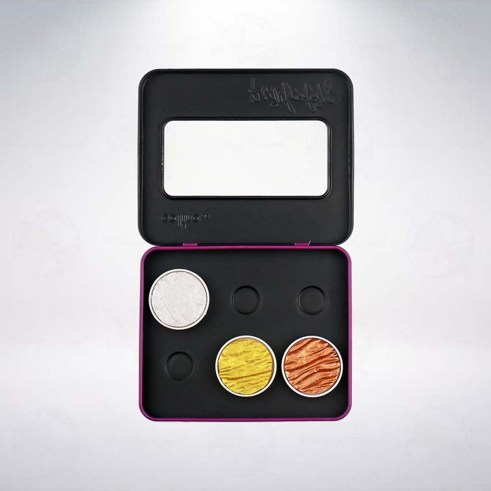 德國 Coliro 6色珠光水彩粉餅專屬方形金屬收納盒: 紫色-細節圖3