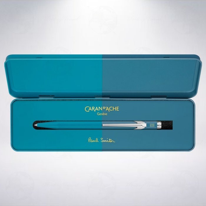 瑞士 卡達 CARAN D＇ACHE Paul Smith 聯名款第4代限量版849原子筆: 青藍/鋼藍-細節圖2