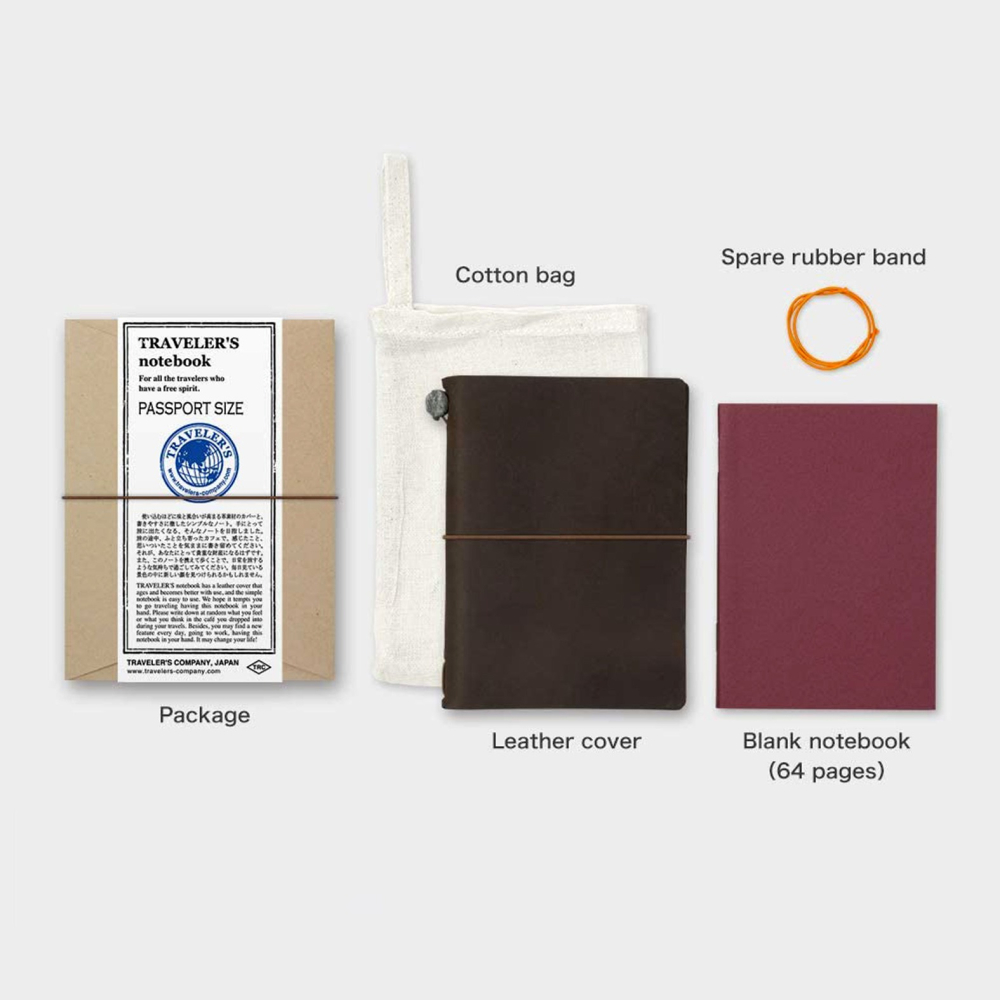 日本 MIDORI TRAVELER＇S notebook 護照尺寸真皮旅人筆記本: 茶色-細節圖2