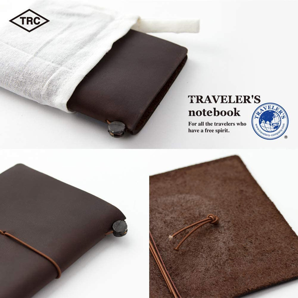 日本 MIDORI TRAVELER＇S notebook 護照尺寸真皮旅人筆記本: 茶色-細節圖3