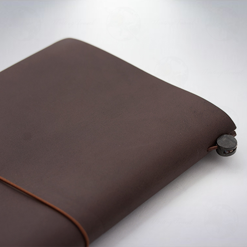日本 MIDORI TRAVELER＇S notebook 大尺寸真皮旅人筆記本: 棕色-細節圖3