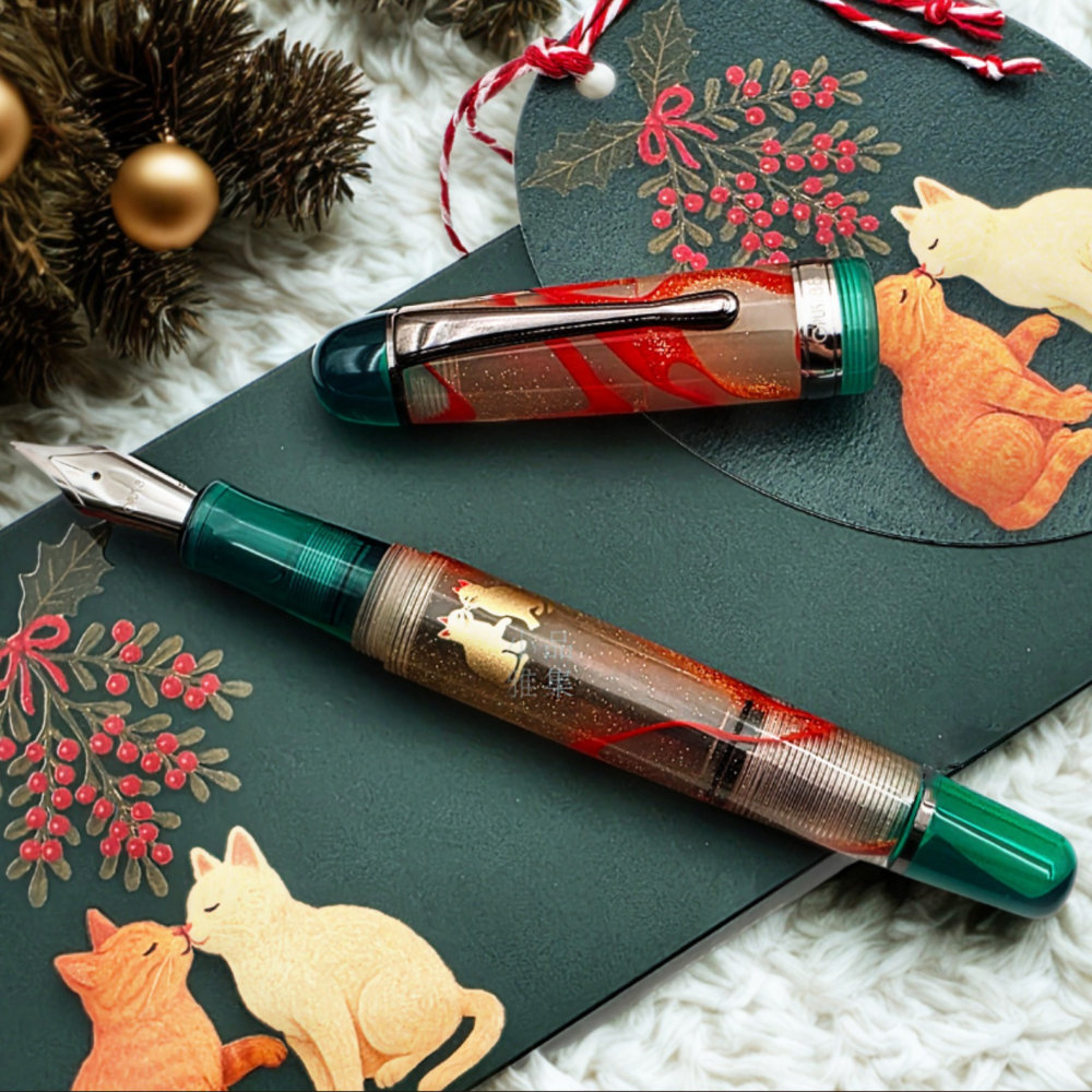 台灣 製筆精基 OPUS 88 JAZZ 正統滴入式上墨鋼筆: 槲寄生下/Under The Mistletoe-細節圖3