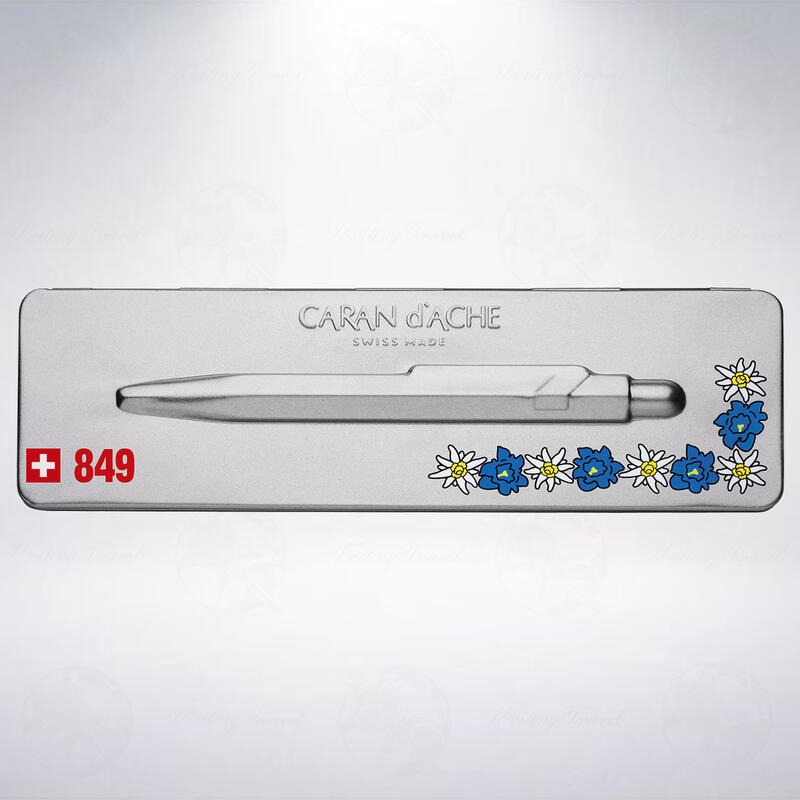 瑞士 卡達 CARAN D＇ACHE 849 Totally Swiss 特別版原子筆: 雪絨花-細節圖2