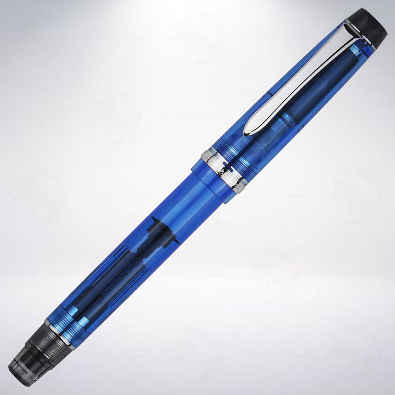 日本 PILOT 百樂 Custom Heritage 92 14K 鋼筆: 透明藍/Transparent Blue-細節圖2