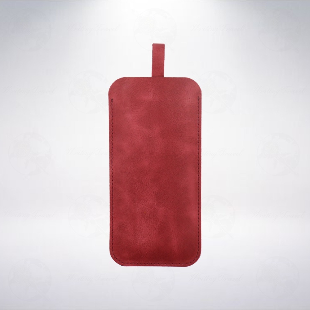 土耳其 Rumi 沾水筆尖專用手工真皮抽拉式筆袋: 玫瑰紅-細節圖3